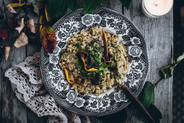 Vegaaninen suppilovahverorisotto