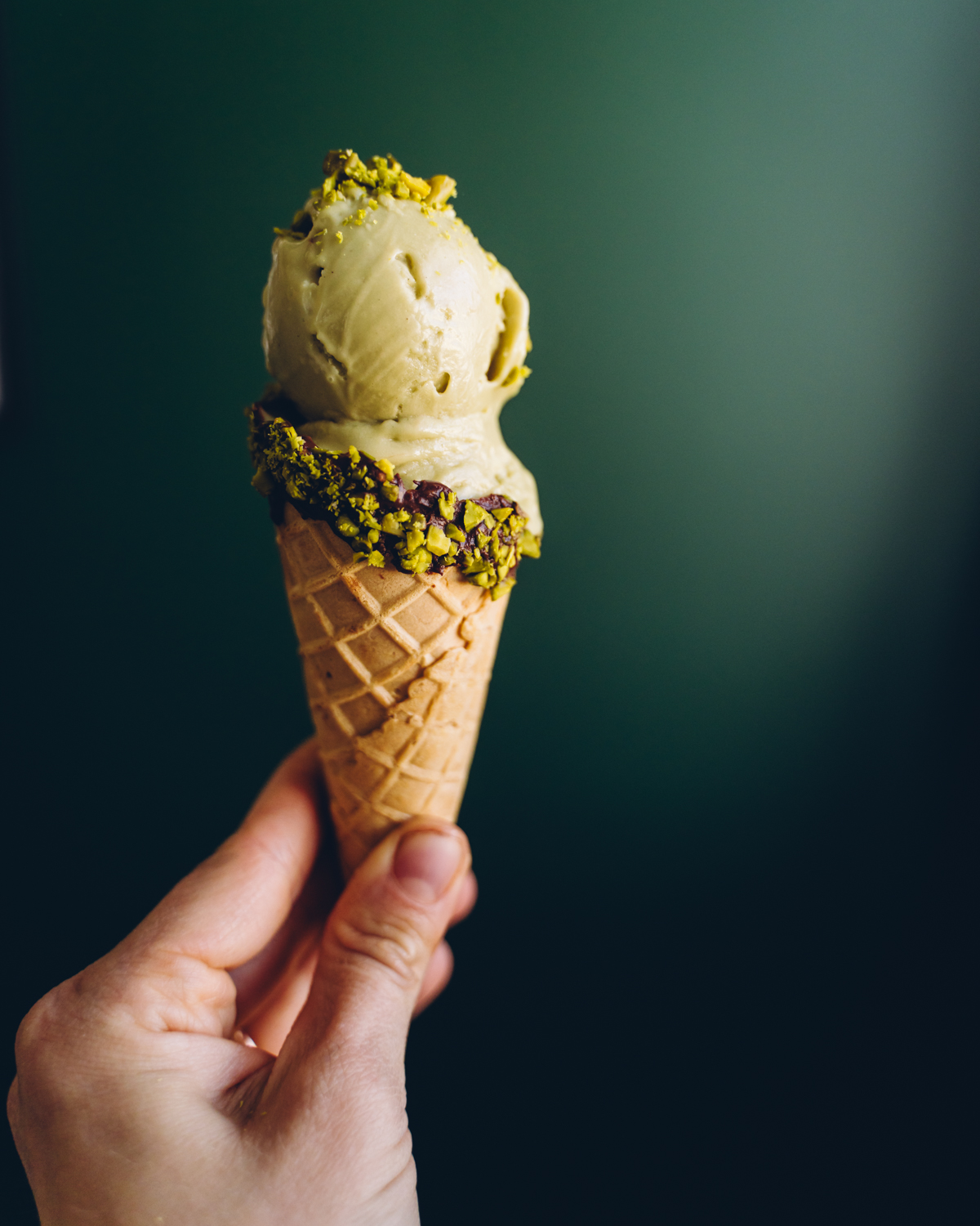 Pistaasijäätelö. Vegaaninen