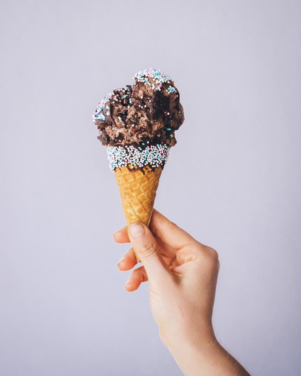 Mokkapalajäätelö. Vegaaninen