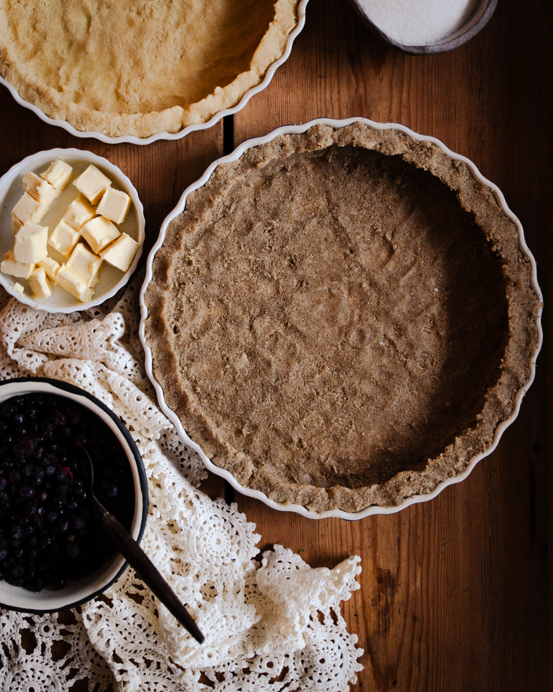 Perinteinen mustikkapiirakka. Vegaaninen. 