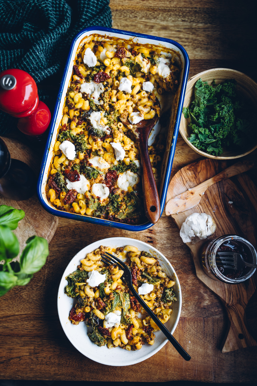 Kurpitsamakaronilaatikko. Vegaaninen