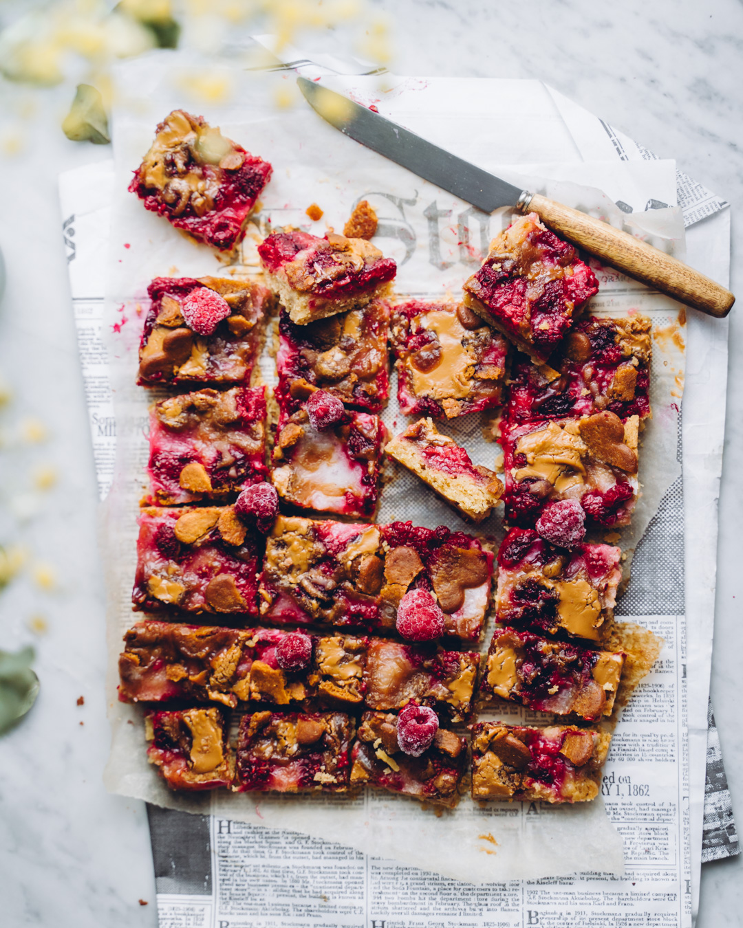 Biscoff-vadelmablondiet. Vegaaninen