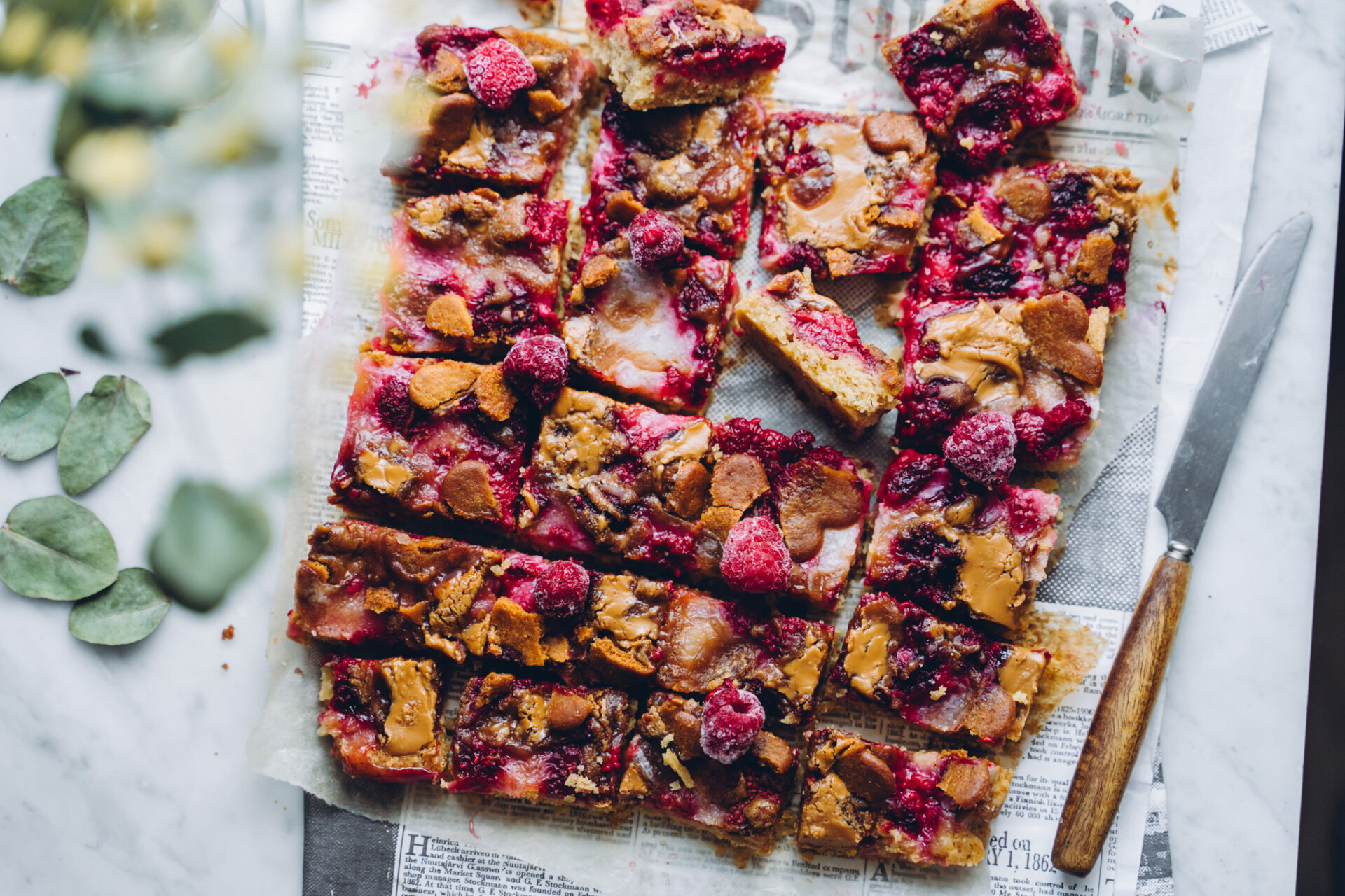 Biscoff-vadelmablondiet. Vegaaninen