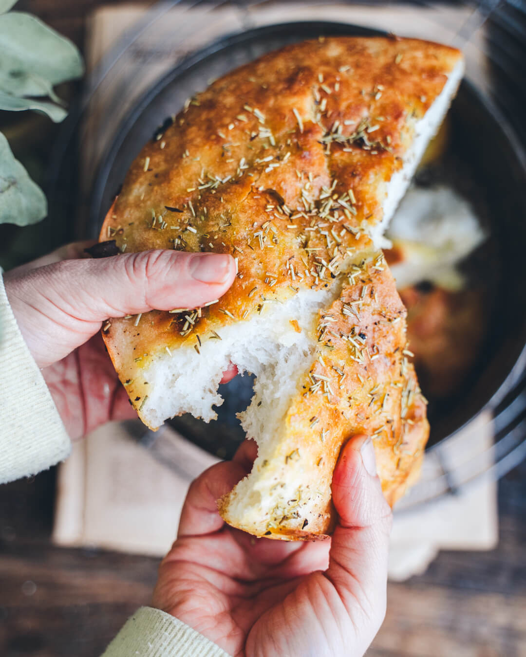 Gluteeniton focaccia. Yön yli taikina