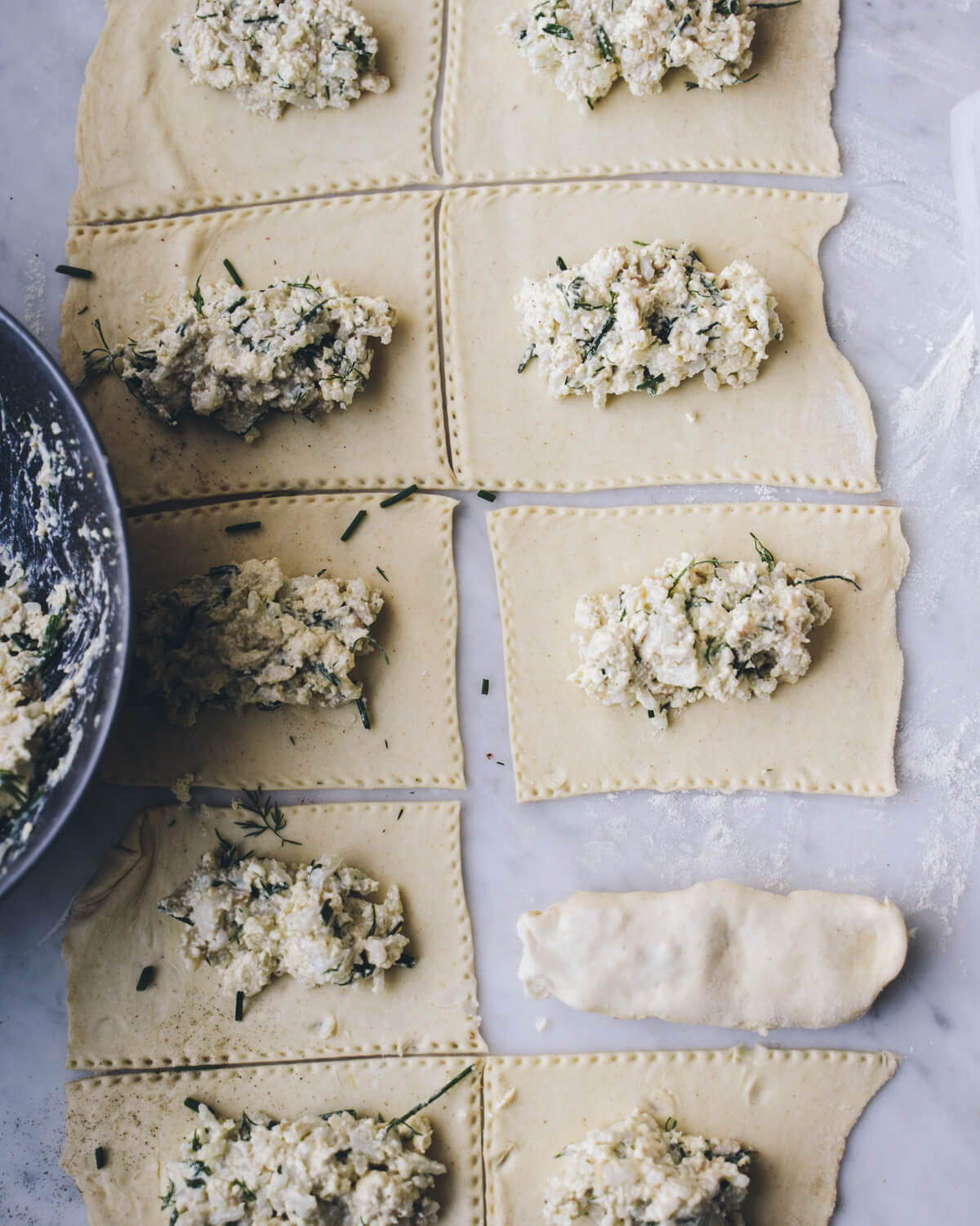 Vegaaniset muna-riisipasteijat