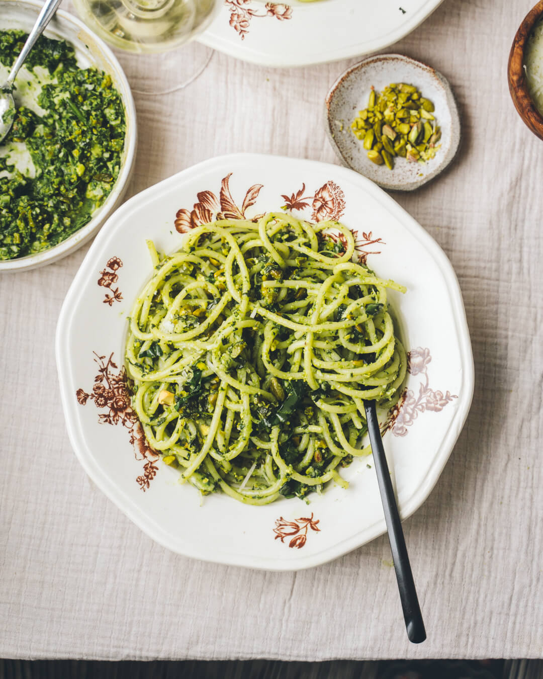 Pistaasipasta. Vegaaninen