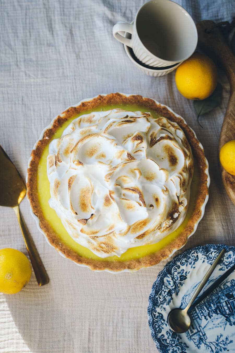 Sitruuna-marenkipiirakka. Vegaaninen