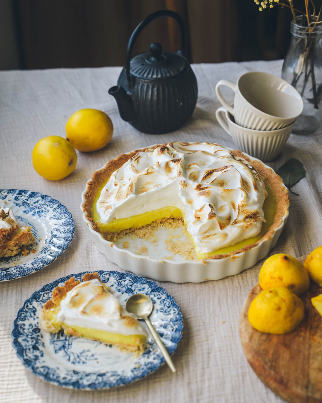 Sitruuna-marenkipiirakka. Vegaaninen