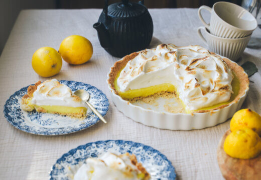 Sitruuna-marenkipiirakka. Vegaaninen