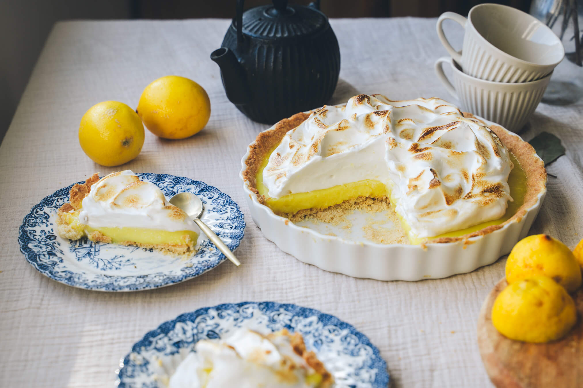 Sitruuna-marenkipiirakka. Vegaaninen