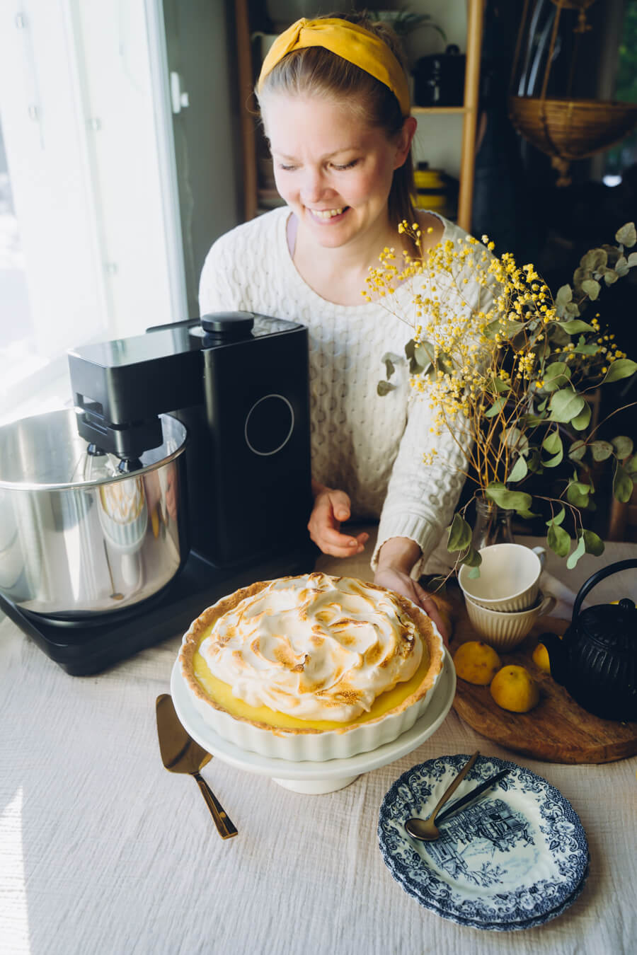 Sitruuna-marenkipiirakka. Vegaaninen