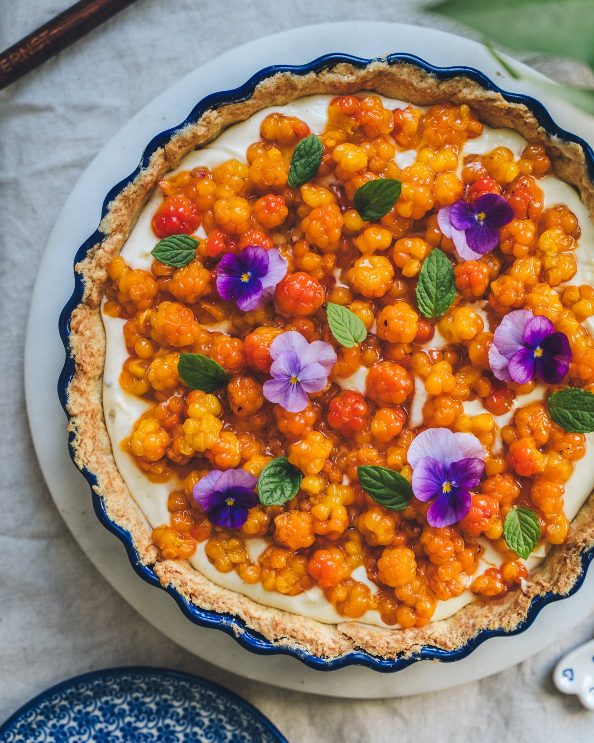 Hilla-vaniljakreemipiirakka. Vegaaninen