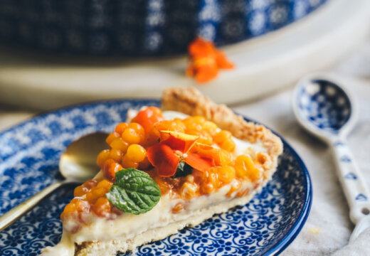 Hilla-vaniljakreemipiirakka. Vegaaninen