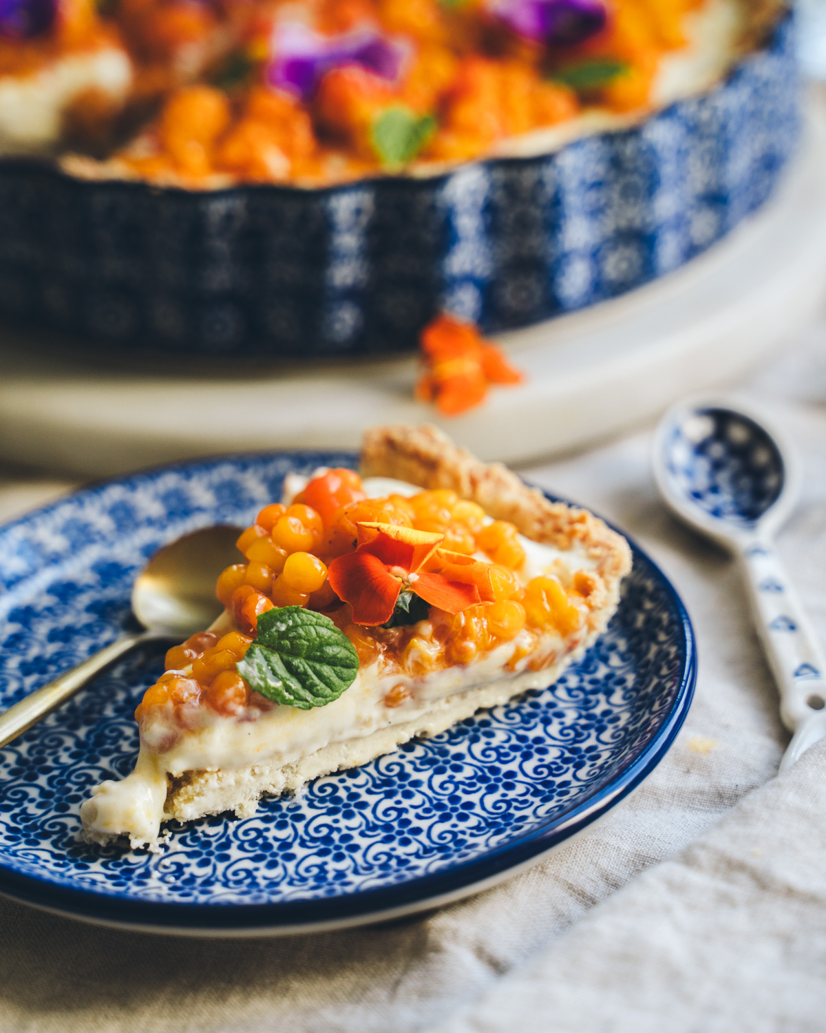 Hilla-vaniljakreemipiirakka. Vegaaninen