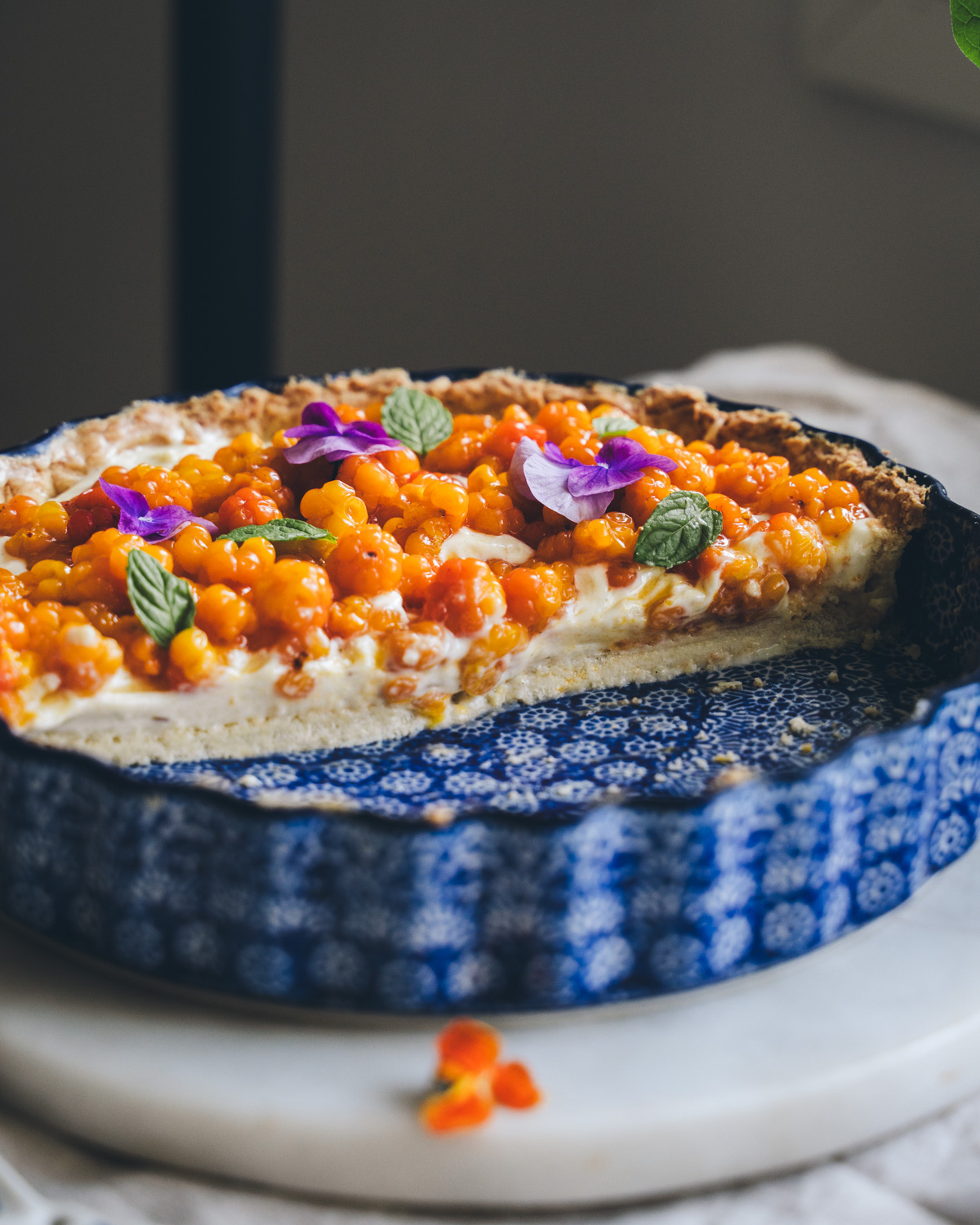 Hilla-vaniljakreemipiirakka. Vegaaninen