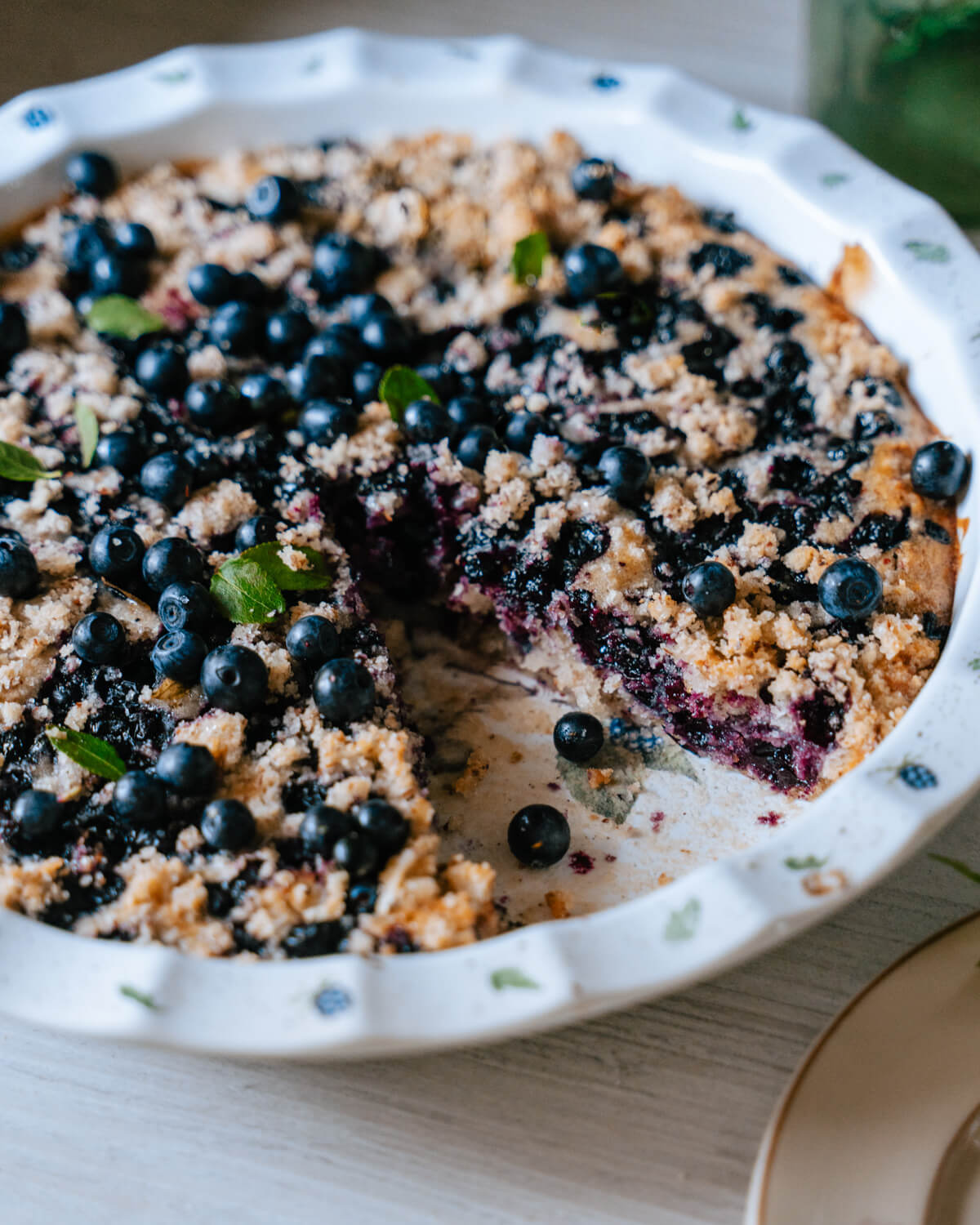 Mustikkapiirakka. Vegaaninen