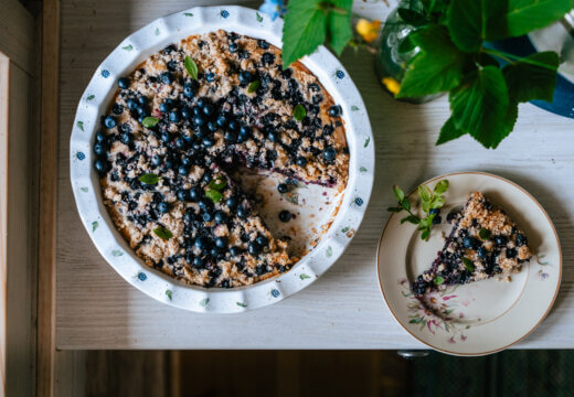 Mustikkapiirakka. Vegaaninen