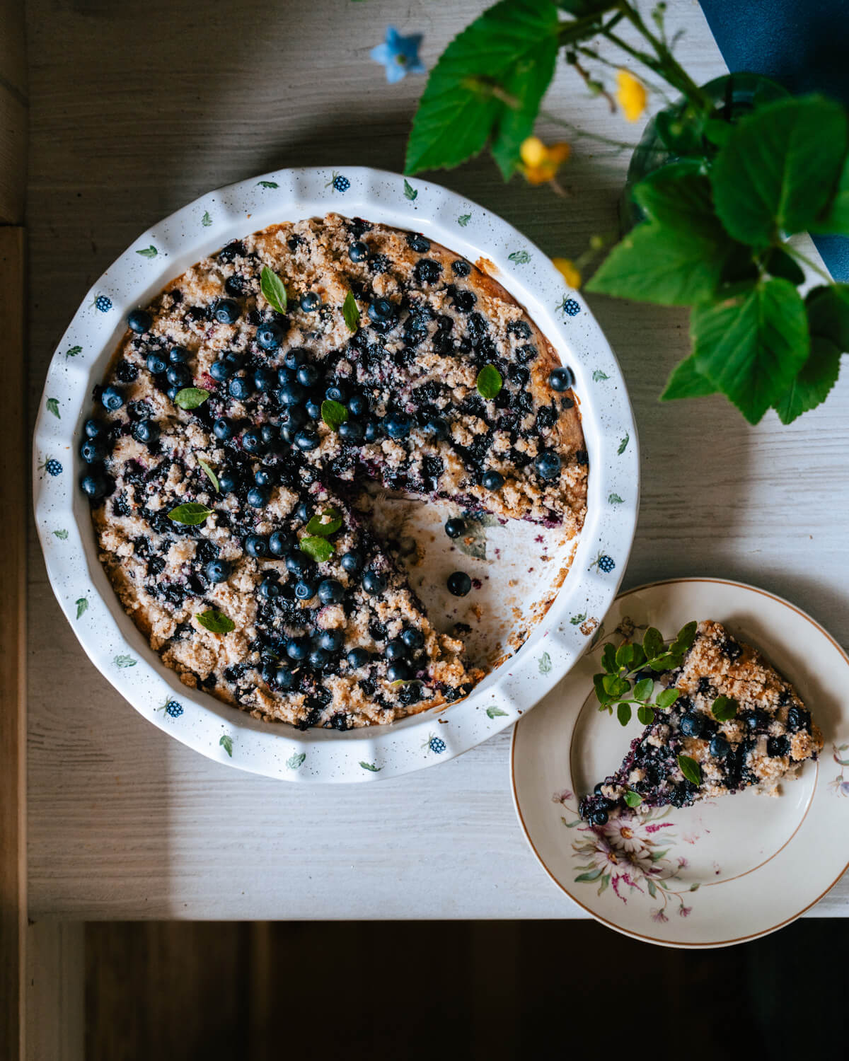 Mustikkapiirakka. Vegaaninen