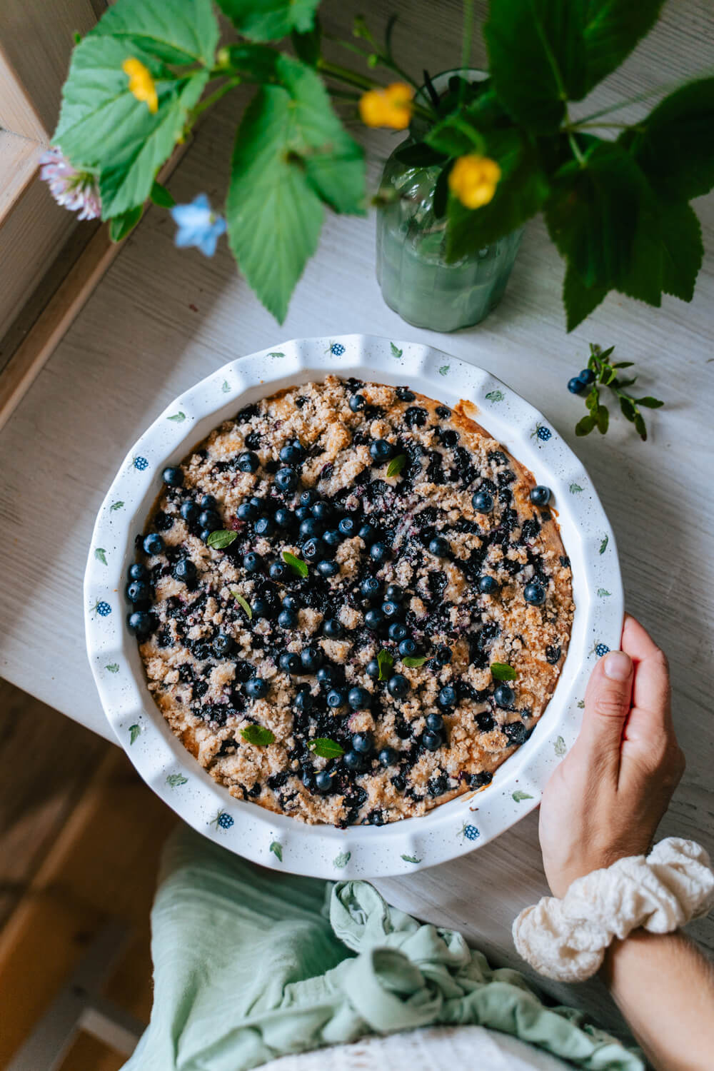Mustikkapiirakka. Vegaaninen