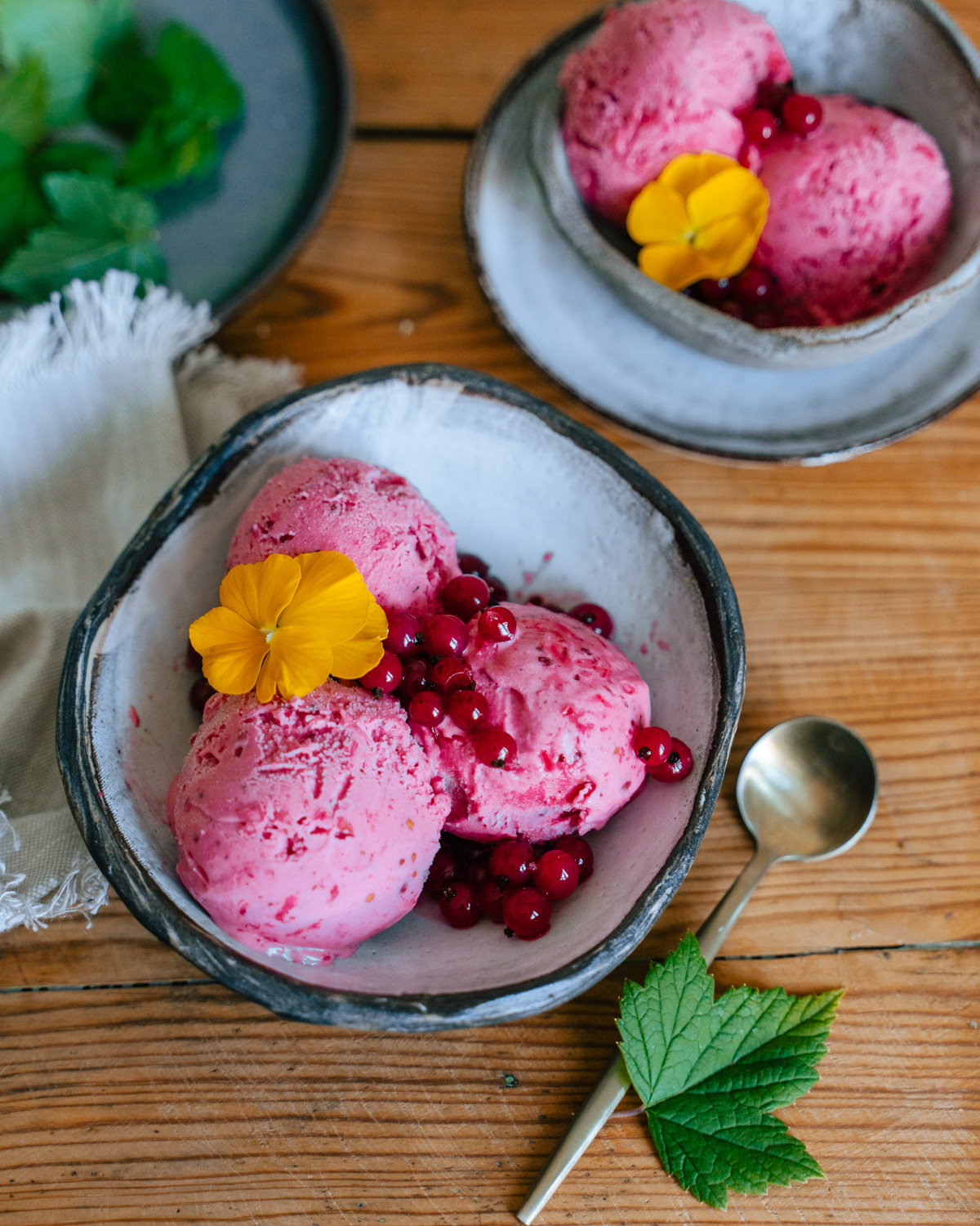 Punaviinimarjajäätelö. Vegaaninen