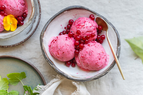 Punaviinimarjajäätelö. Vegaaninen