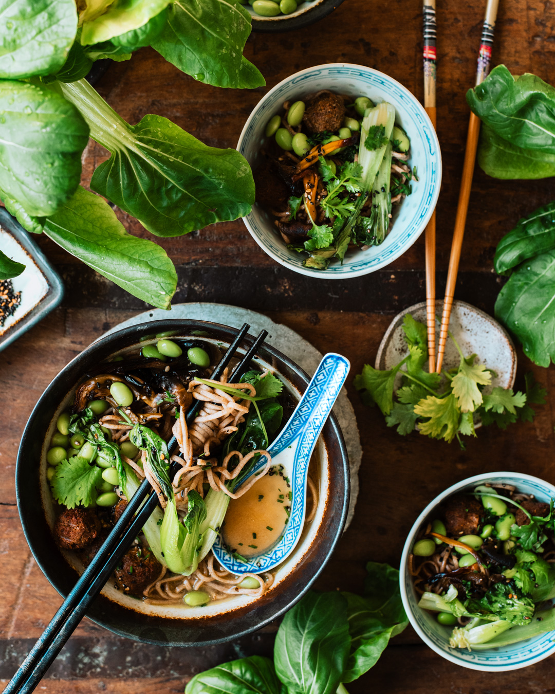 Ramen-keitto. Vegaaninen