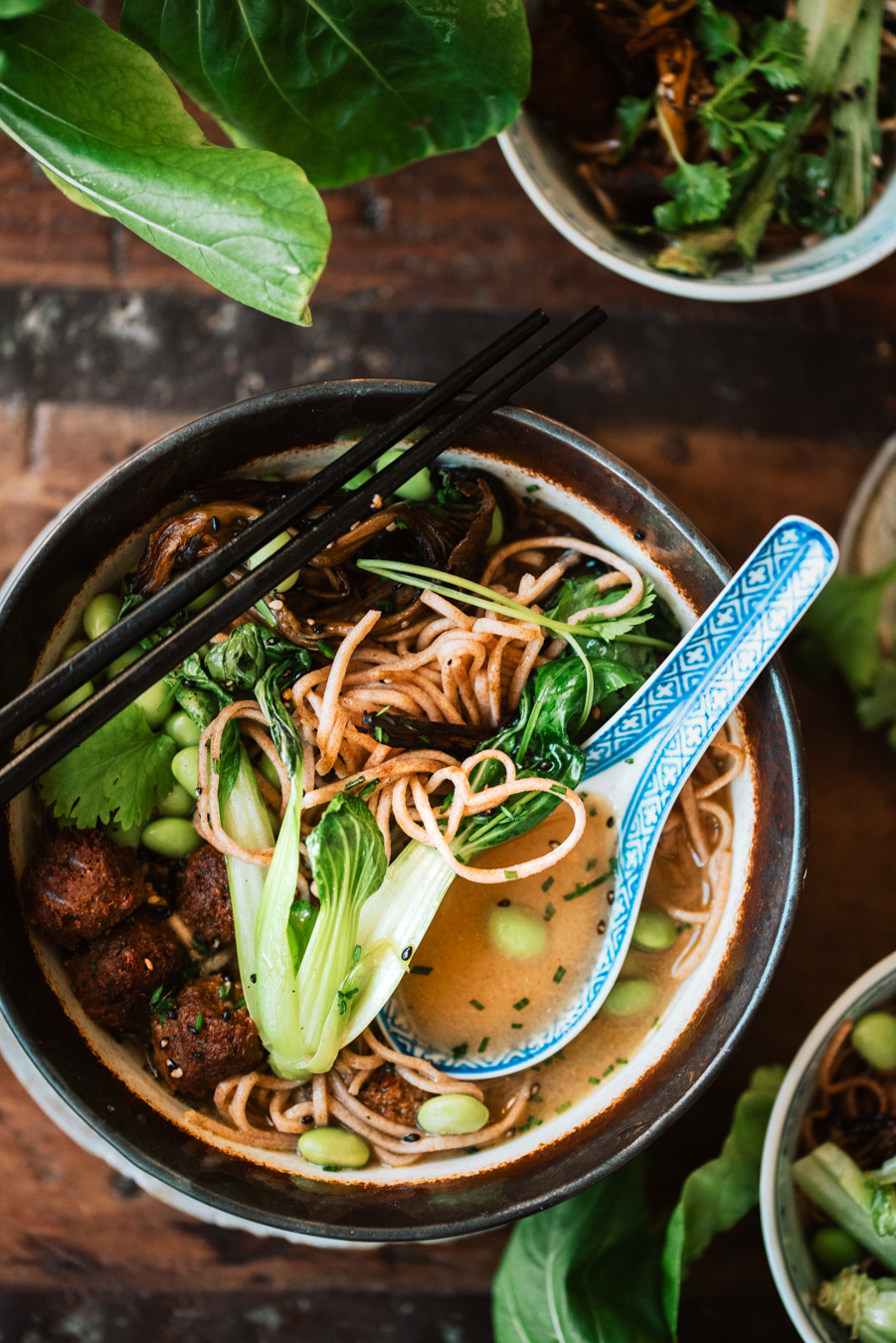 Ramen-keitto. Vegaaninen