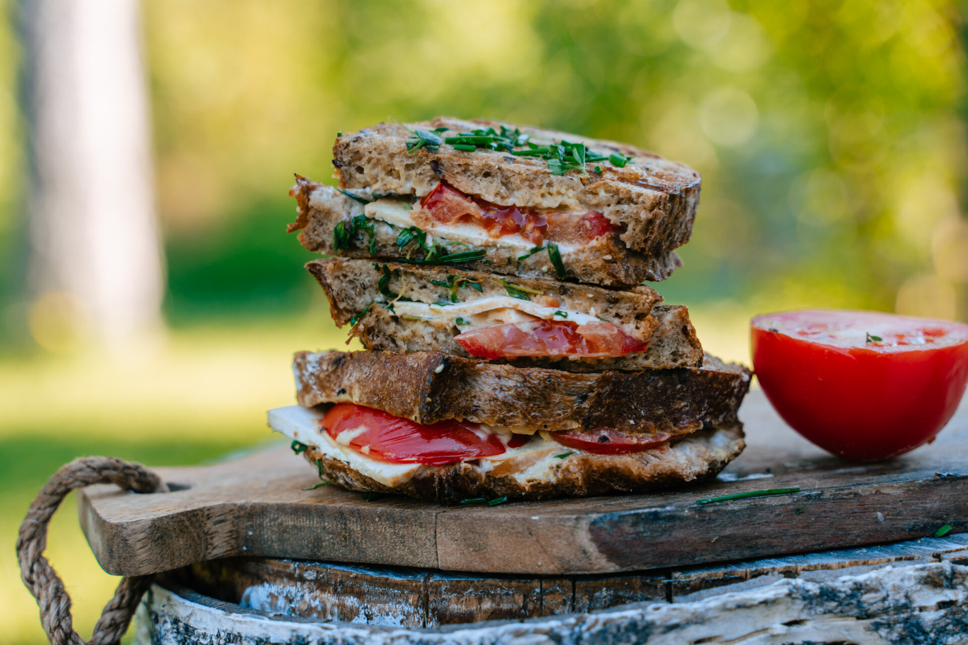 Dijon-tomaattitoastit. Vegaaninen