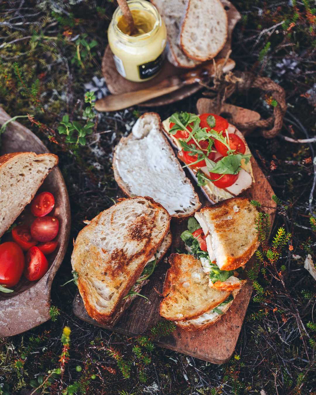 Dijon-tomaattitoastit. Vegaaninen