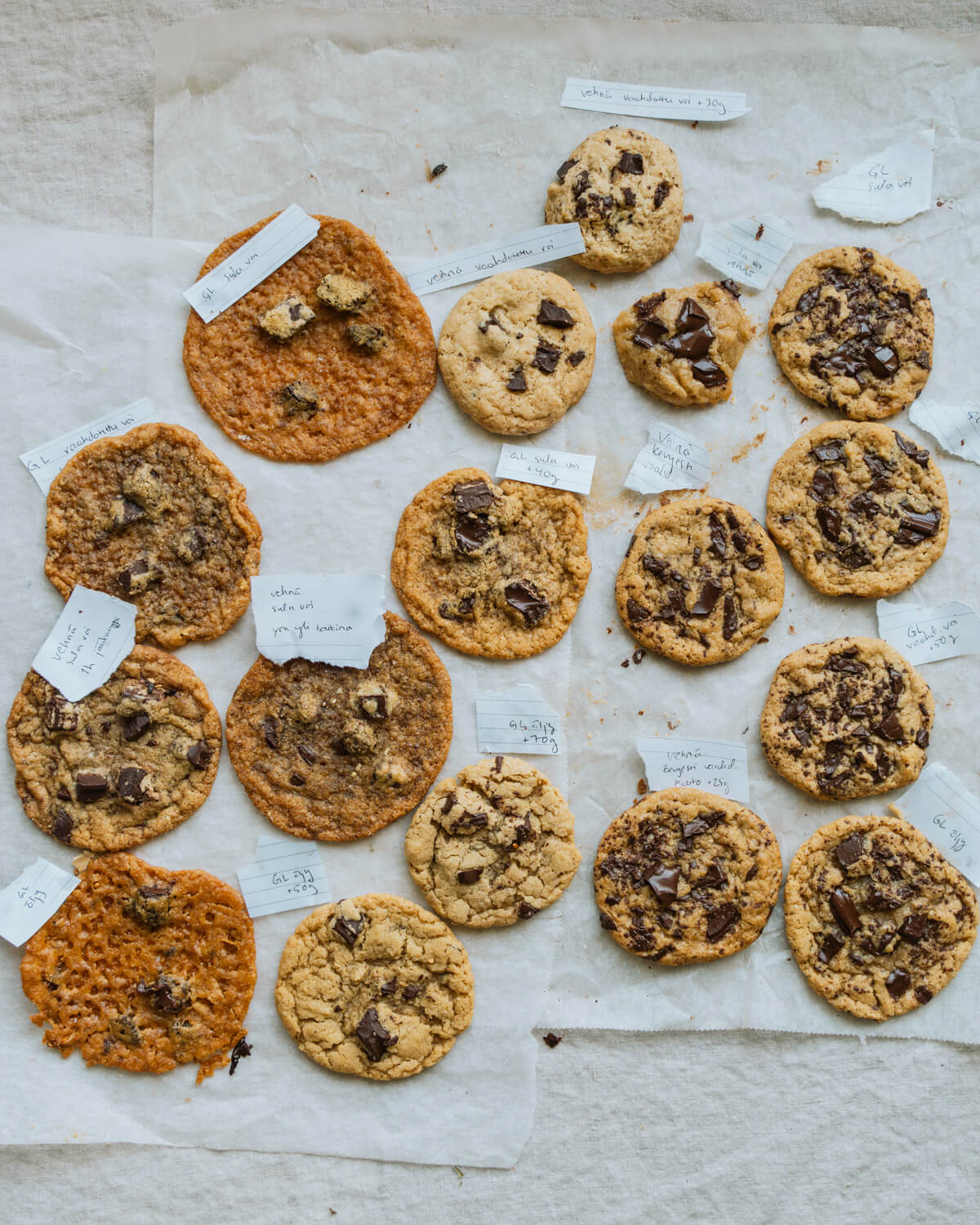 Keksien kemiaa. Keksivertailua