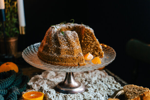 Mandariini-mantelikahvikakku. Vegaaninen