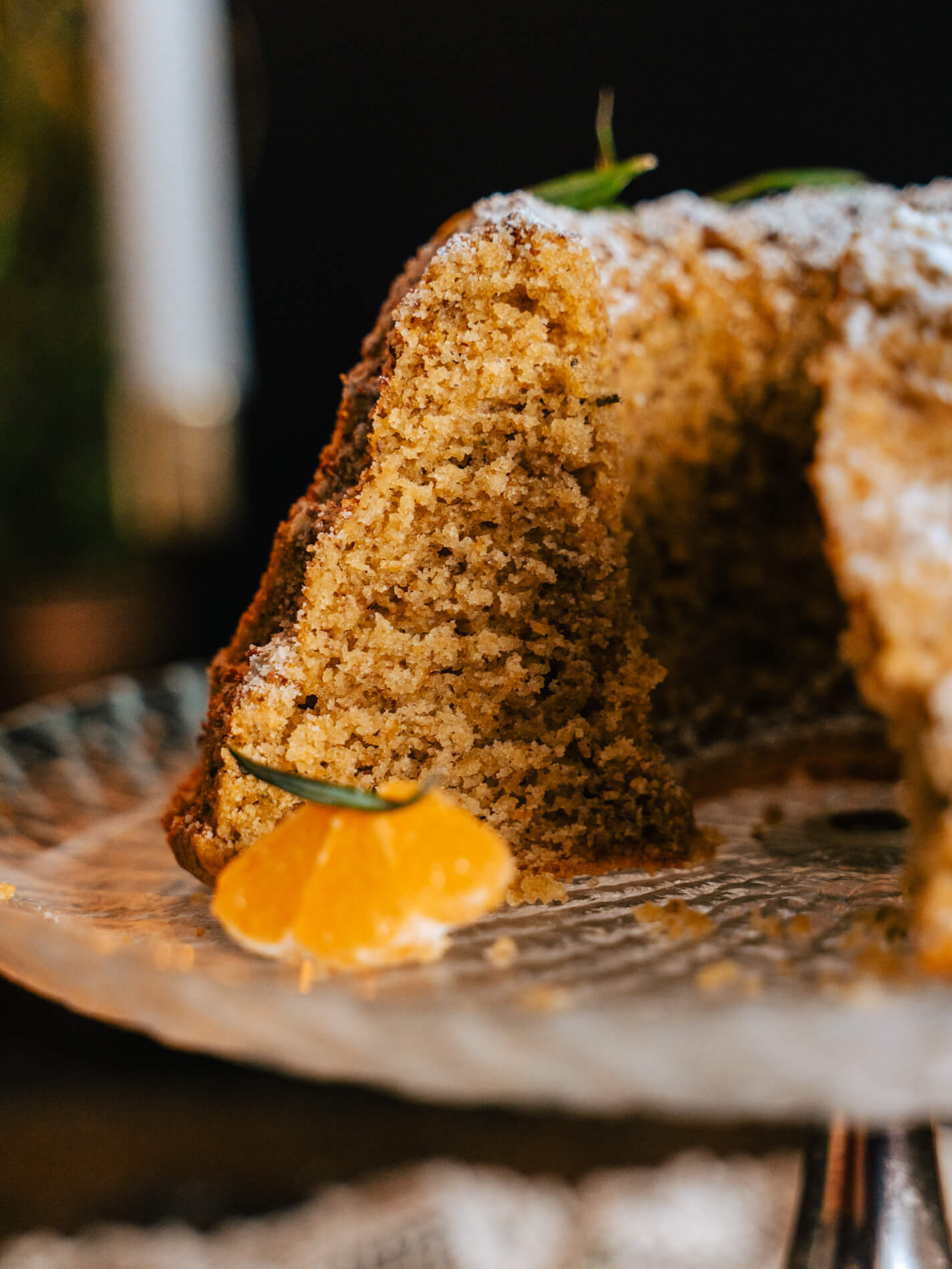 Mandariini-mantelikahvikakku. Vegaaninen