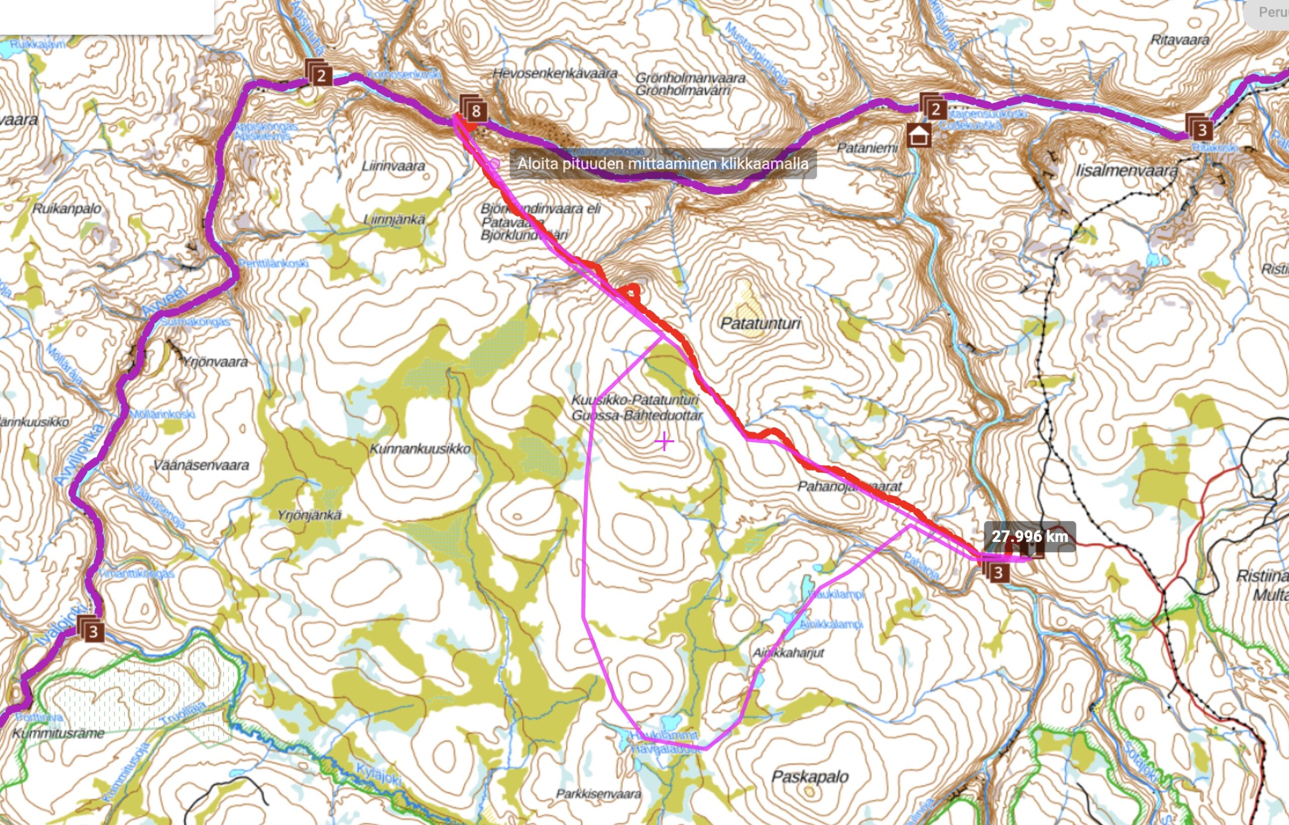 Vaellusreitti Ivalon Kultala