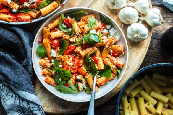 Gochujang pasta. Vegaaninen