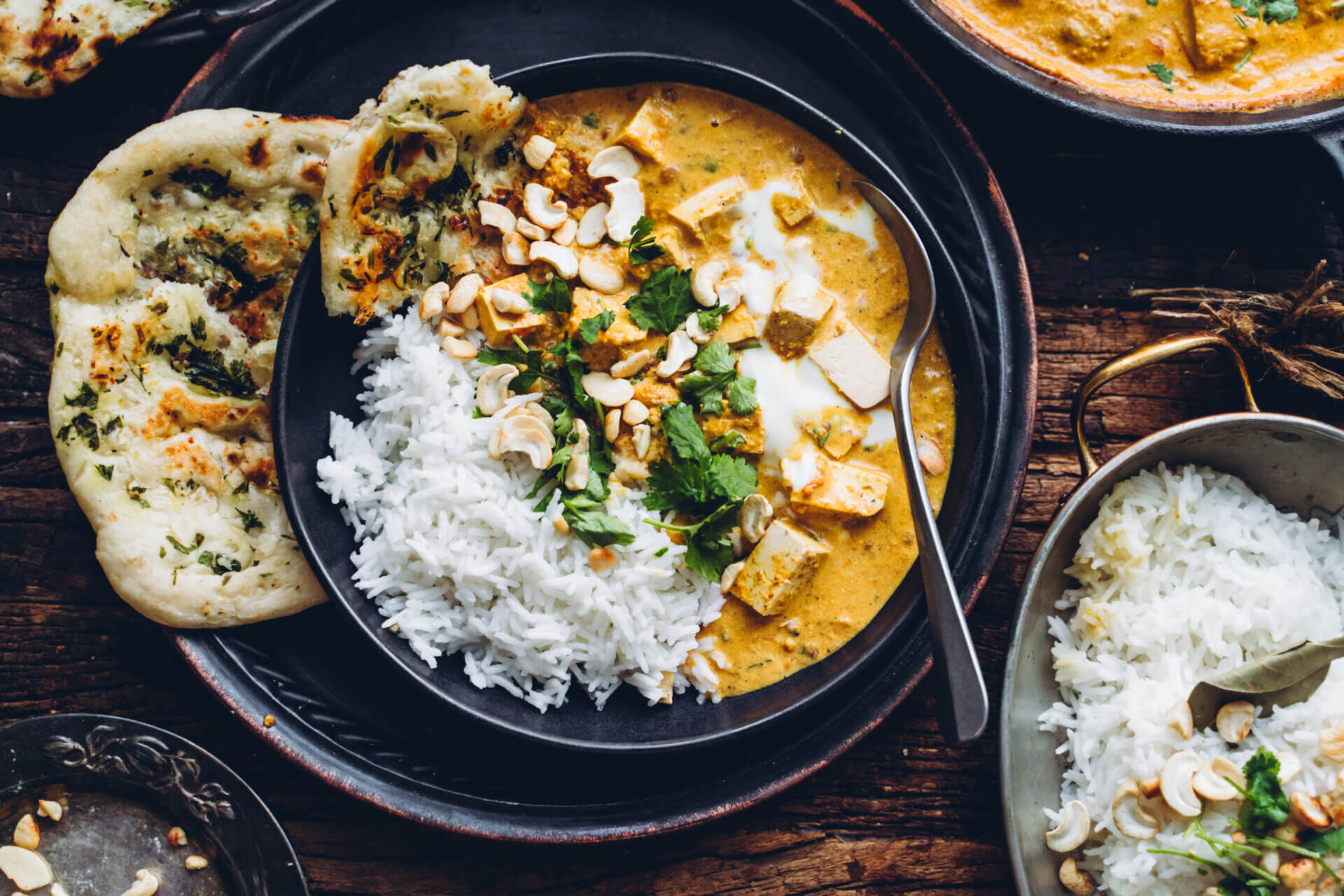 Shahi Paneer tofulla. vegaaninen