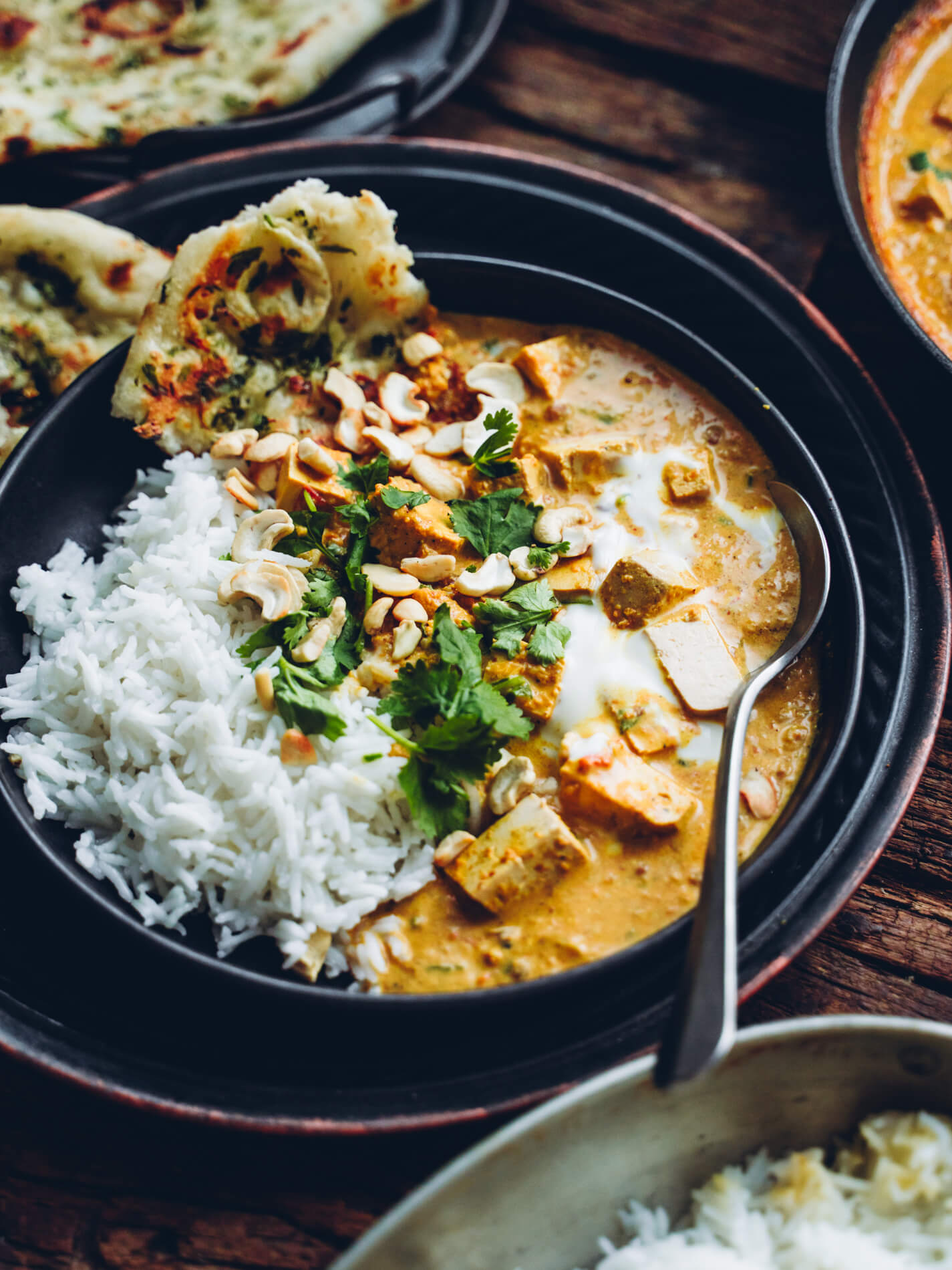 Shahi Paneer tofulla. vegaaninen