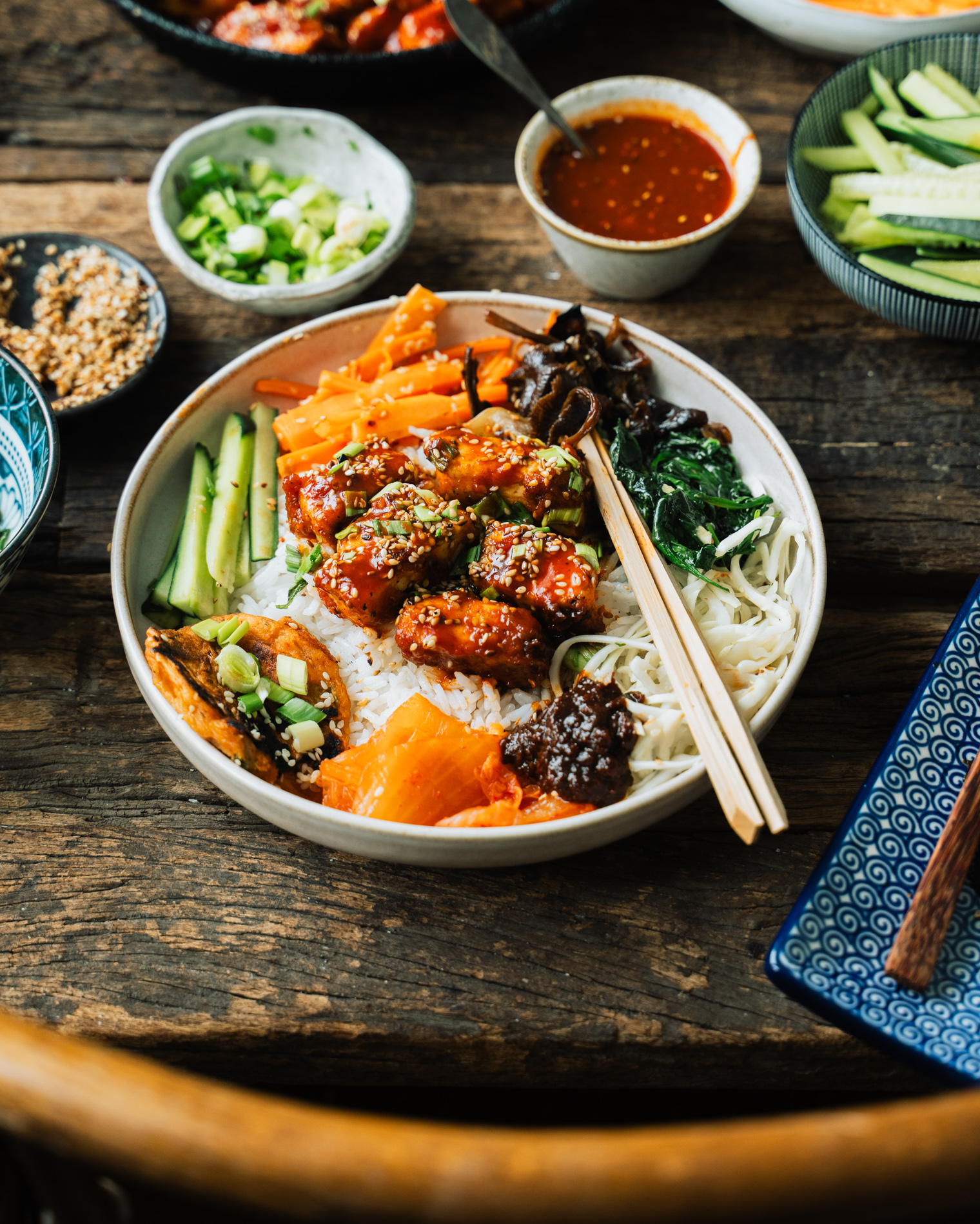 Korealainen illallinen. Bibimbap