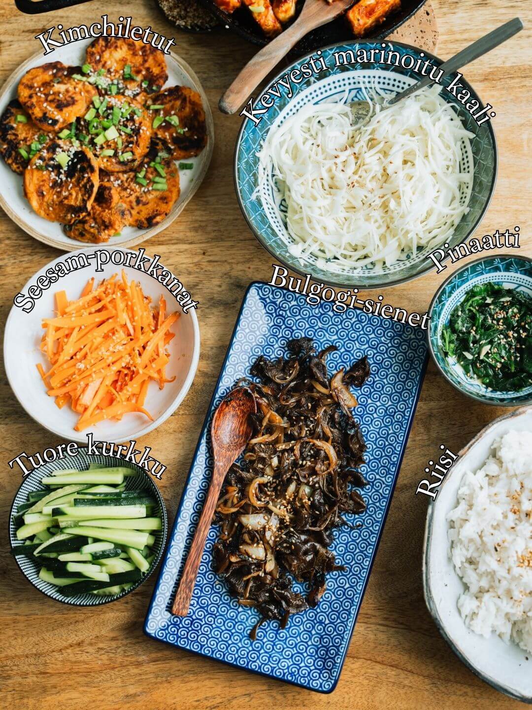 Korealainen illallinen. Bibimbap
