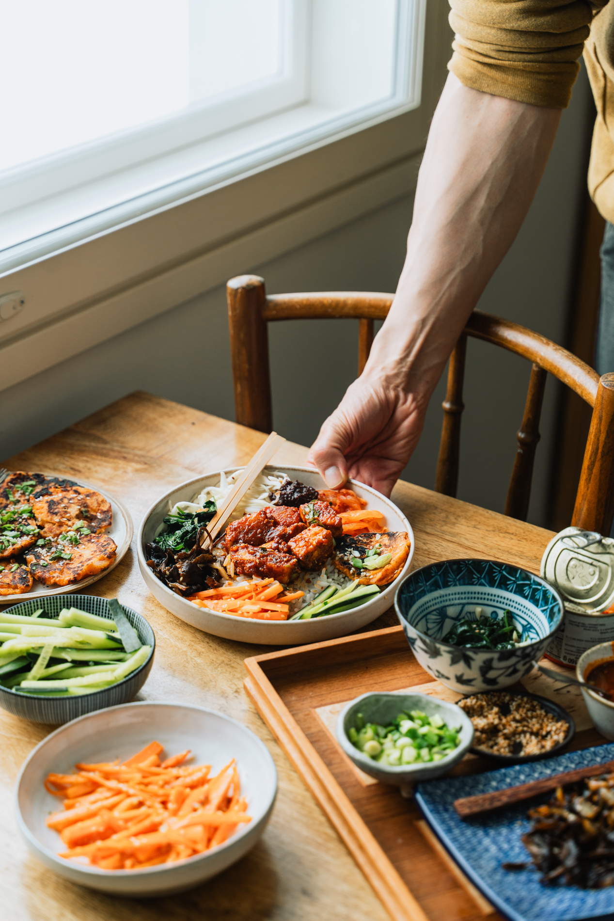 Korealainen illallinen. Bibimbap